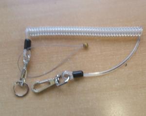 Wholesale Top quality Transparent Clear Cable Wire Coil Lanyard Hot Selling Security Retractabl Leash Retainers from china suppliers