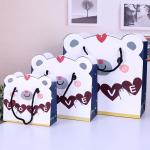 Durable Patterned Gift Bags Cotton String Handle Packaging Glitter Power