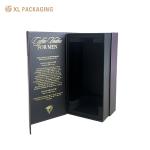 Custom Blue Paper Cardboard Rigid Boxes Book Shape Whisky Alcohol Drink Wine