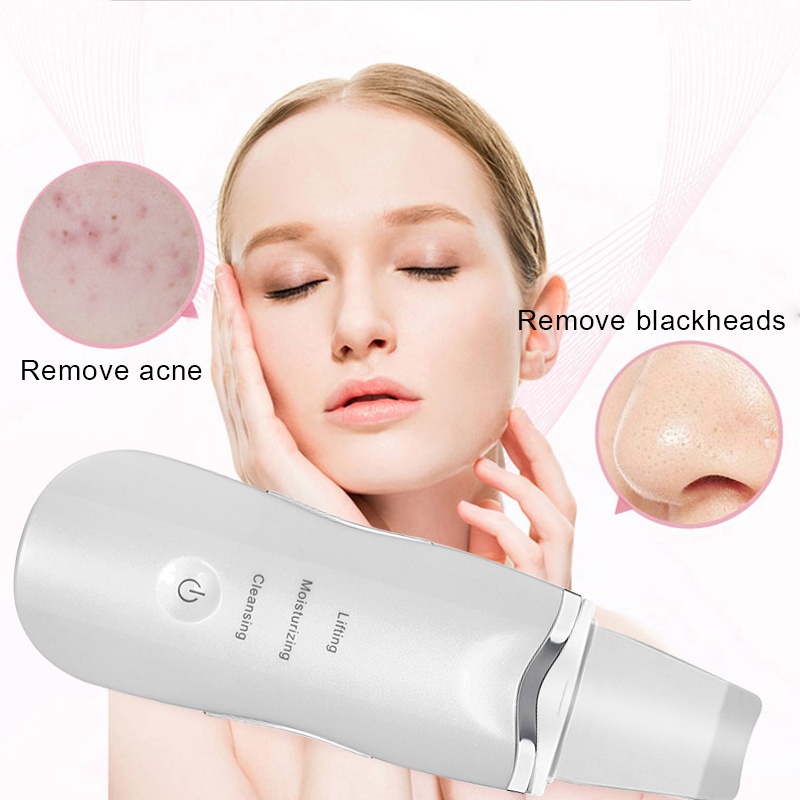 Ultrasonic Skin Scrubber Deep Cleaning Face Scrubber Vibrating Facial Cleansing Skin Spatula Peeling Beauty Instrument D