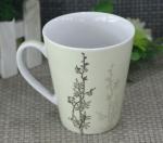 Food Safety 300ml White Porcelain Mugs With Round / Organic Shape
