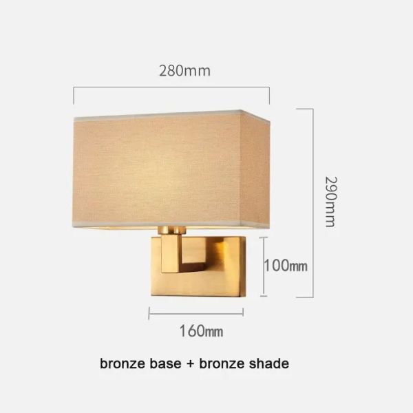 USB Wall Lights with Switch Rectangle White Yellow Fabric mirror front light(WH-MR-95)