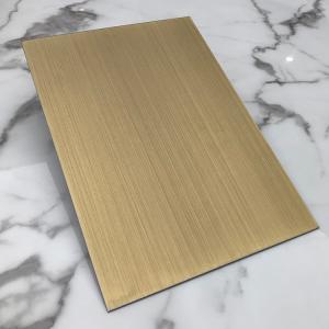 China 1219*2438mm 0.55mm 304 Stainless Steel Sheet Antique Brass Hairline AFP Design Plate on sale