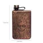 Hip Flask For Liquor Brushed Copper 7 Oz Stainless Steel Leakproof with Funnel