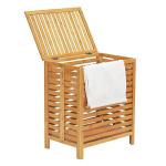 Foldable Bamboo Bathroom Rattan Storage Laundry Hamper Clothes Basket