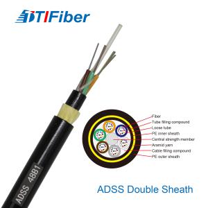 Wholesale ADSS Double Sheath Fiber Optical Cable 24 Core 48 Core 96 Core from china suppliers
