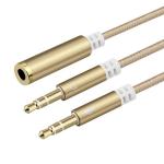 High Quality Nylon Braided Splitter 1 Female to 2 Male Headset 3.5mm Jack Audio