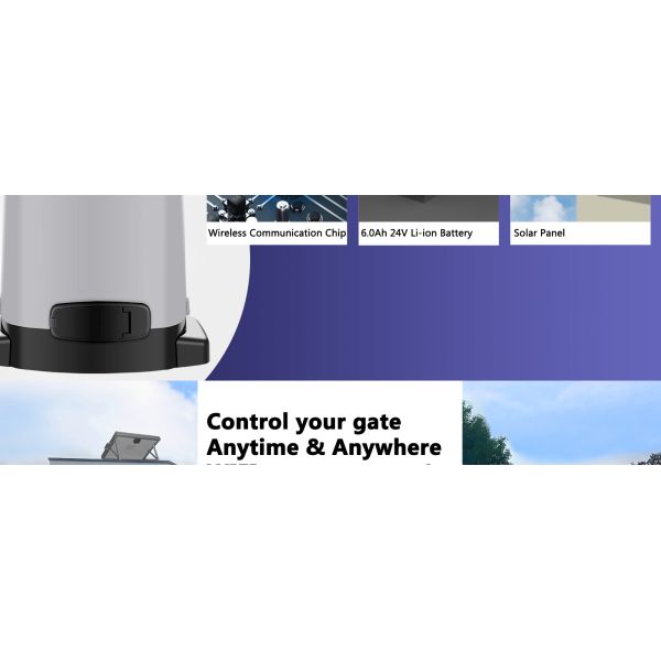 Residential 30m Slide Gate Motor Rack Driven With Solar Panel WiFi Control