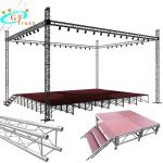 Movable Aluminum Stage Truss Outdoor Aluminum Leg Wooden Stage Platform
