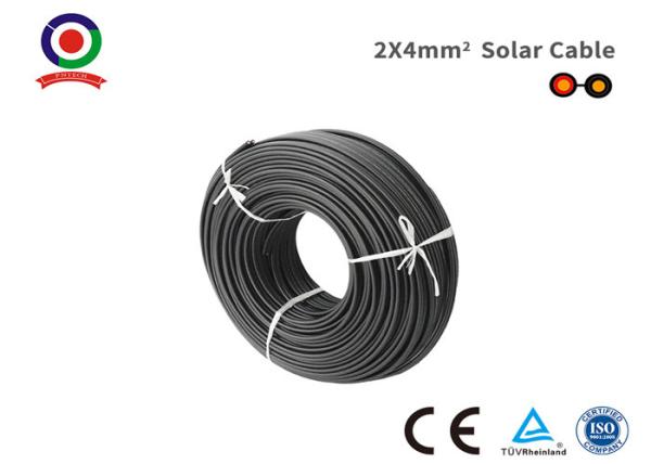 XLPE Insulated Tinned Copper Black Twin Core Cable 2x4mm2 With CE TUV Certificat