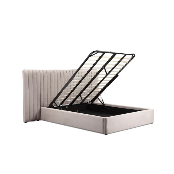 Practical Ottoman Plush Velvet Bed , Breathable Space Saving Furniture Bed