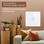 Glomarket Smart EU/UK 1-4Gang Wall Switch WIFI/Zigbee Glass Panel Light Switch