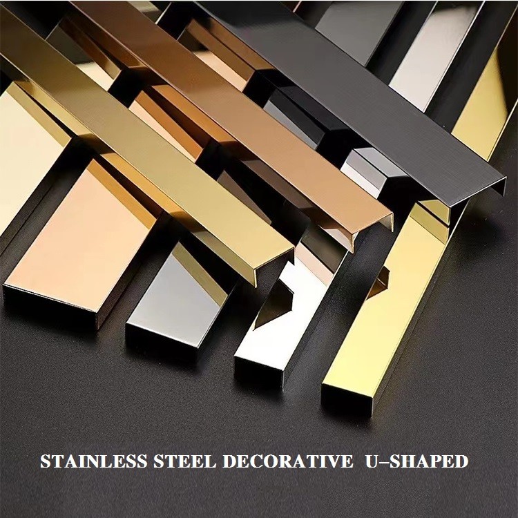 Grade 304 Stainless Steel Tile Trim 0.65mm Thickness Decorate Wall Edge