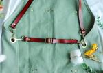 PU Leather Strap Belt Kitchen Cooking Apron , Cotton Canvas Kitchen Apron