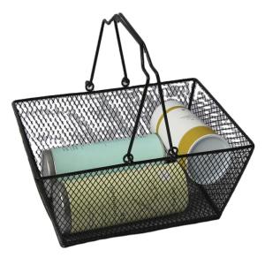 Wholesale Black Cosmetics Storage Baskets Iron Wire Mesh Shopping Basket from china suppliers