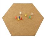 China Wholesale 12'' Hexagon Adhesive Cork Tile for Notice Bulletin Board in