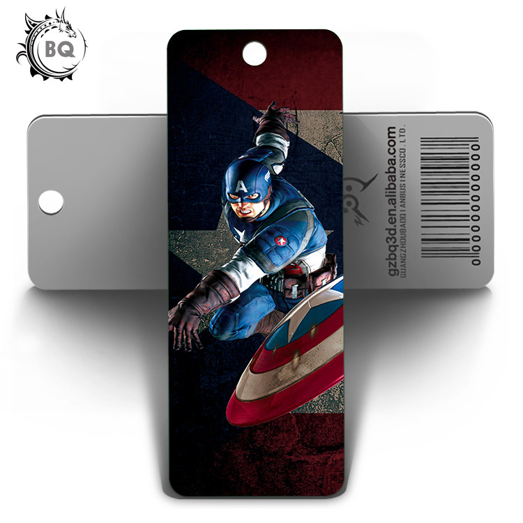 Cartoon Design Offset Prining 3d Custom Printed Bookmarks Plastic PET For Kids