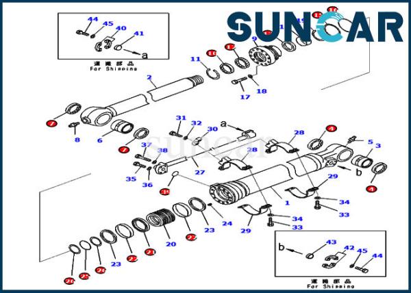 721-98-00710 Seal Kit Bucket Cylinder For KOMATSU PC210-11 PC228USLC-11