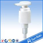 Special head non spill plastic lotion pump of ribbed lid for bottles