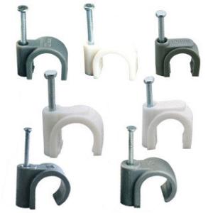 Wholesale Square Shaped Plastic Cable Clips , Plastic Electrical Wire Clamp White / Black Color from china suppliers