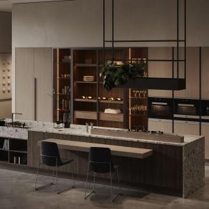 Wholesale Custom Modern Design Villa Modern Kitchen Cupboard Melamine Kitchen Cabinets With Island from china suppliers