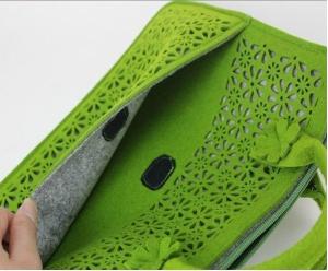 Wholesale Alibaba Top selling Eco-Friendly Laser Cut Felt Laptop Bag with handle from china suppliers