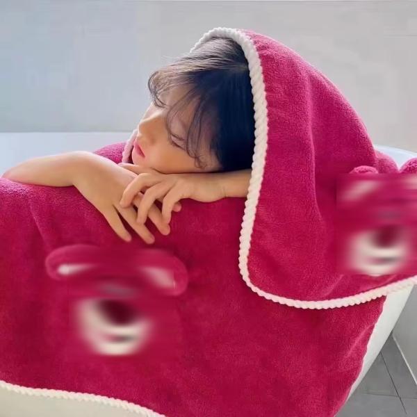 Super Strong Water Absorption Home Baby Bath Towel Set Coral Velvet Set with