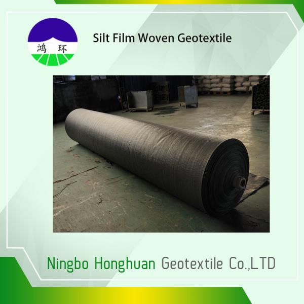 Quality Grab Tensile Geotextile Fabric For Roads , Black 136g Woven Polyethylene Fabric for sale