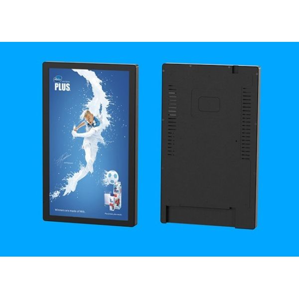 18.5-inch timed on/off department entrance external wall screen with USB flash drive inserted to play triage led digital displays