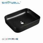 above counter basin Hot sales sanitary ware ceramic basin handmade matt black
