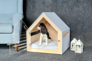 China Customized  Wood Pet Furniture Indoor Wood Dog House 58*40*54CM on sale