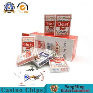 China 555 Casino Playing Cards Both Side Uv Resistance Printing Casino Standard Blue Core on sale