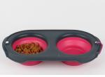 Pet Supplies Dog TEP Folding Portable Silicone Double Bowl Cat Dog Universal