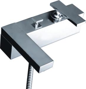 Wholesale Two Hole Brass Single Handle Tub And Shower Faucet with Square Main Body from china suppliers