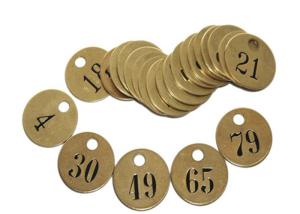 Wholesale Pre-Numbered Tag Round Brass Interlocking Stencils 1/2&quot; Black - Filled Numbers from china suppliers