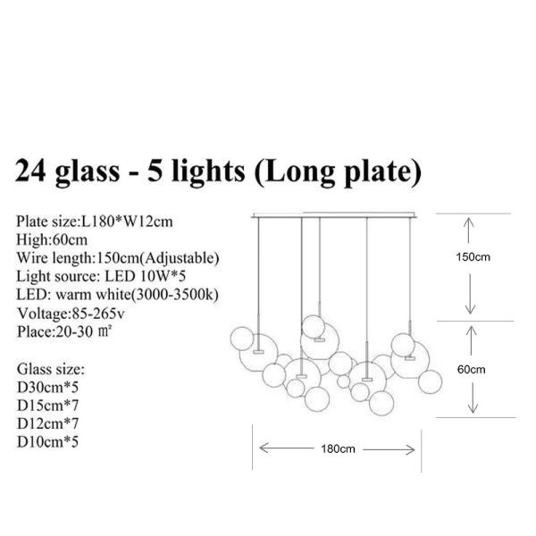 Modern LED Glass Hanglamp Hanging Design Bubbles Lamp Pendant Lights Fixtures for Kitchen