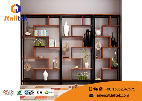 Industrial Wooden Retail Display Shelves Wood Frame Modern Design For Book
