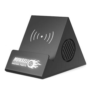 Wholesale Hot Selling! 4 in 1 Multi-funcational Bluetooth Speaker Wireless Charger+Light Up Logo+Mobile Stand from china suppliers