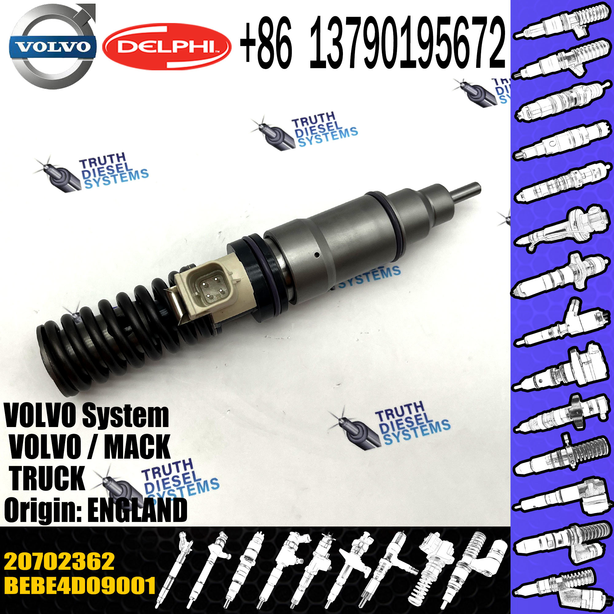 Diesel inyector Fuel Injector Electronic Unit Injectors nozzle Bebe4d09001 20702362 For Md11 3504