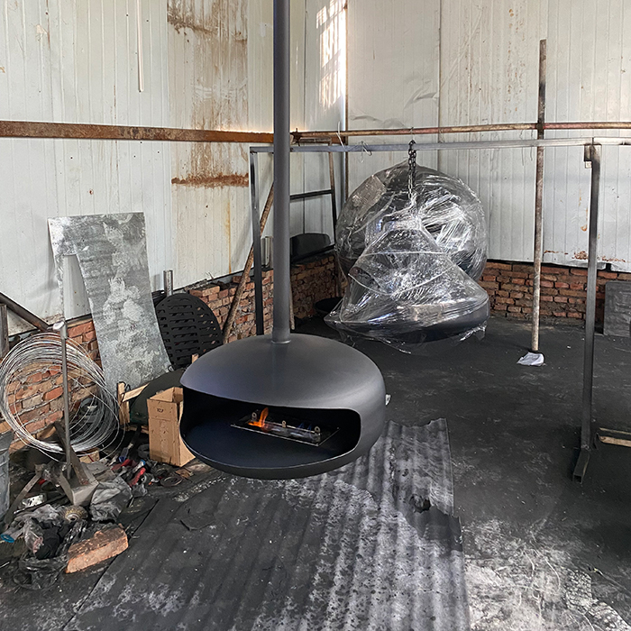 ceiling mounted fireplace