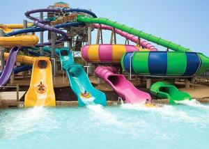 Wholesale Theme Park Family Water Slide , Fiberglass Swimming Pools Water Slides For All Ages from china suppliers
