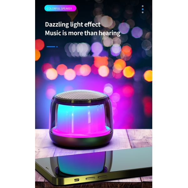 80mm Bluetooth Speaker Ambient Night Light 600mAh Waterproof Night Light
