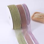 Gift Wrapping 25mm Organza Ribbon Korea 2.5cm Sheer Wired Ribbon