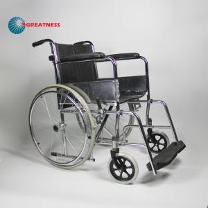 Wholesale Custom Color Folding Steel Wheelchair With Detachable Footrest Flip Back Seat from china suppliers