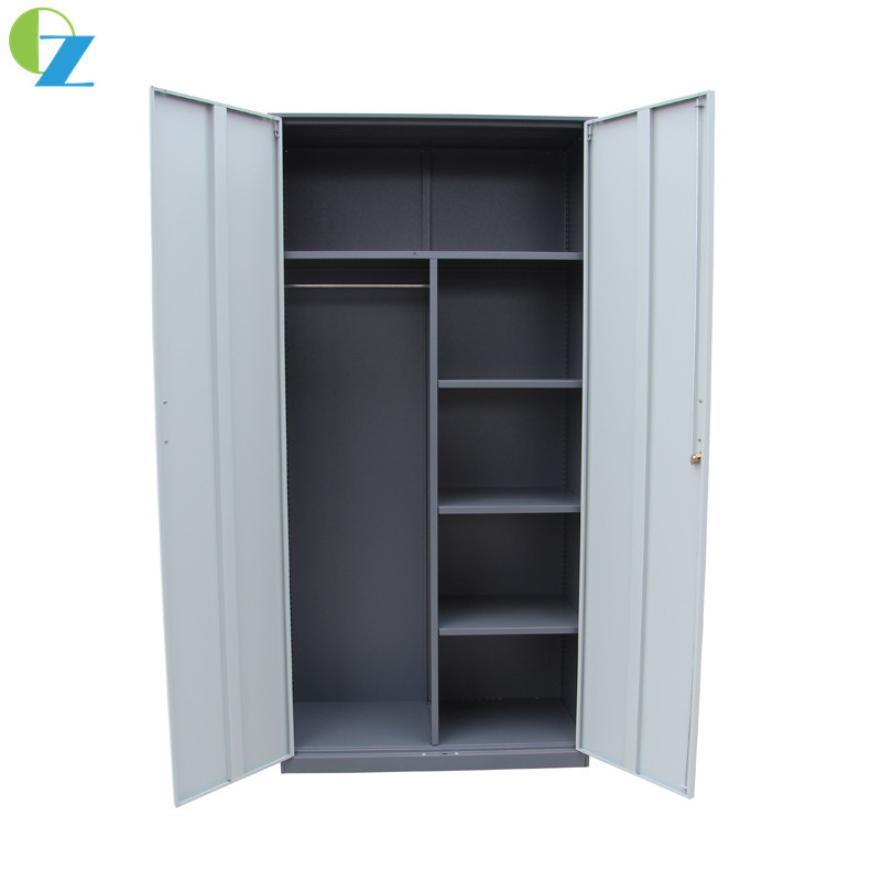 W900mm 2 Door Steel Cabinet Left Files Storage & Right Side Clothes Hanging