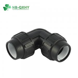 China Black Plastic Elbow Fitting PP Compression Pipe Fitting for Professional Irrigation on sale