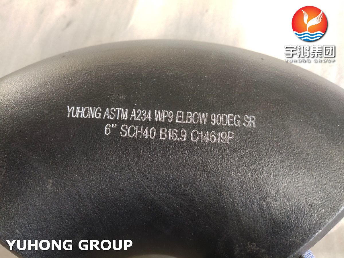 Alloy Steel Pipe Fittings ASTM A234 WP9 WP5 180° Lr Sr Elbow