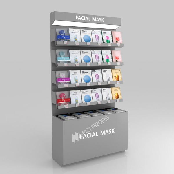 Skincare Shop Rack Iron Containing Gray Facial Mask Cabinet For Compact Shop