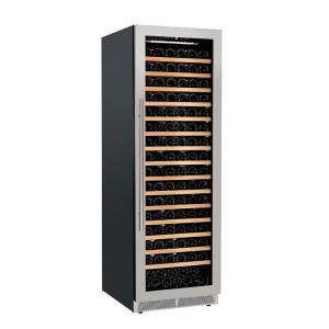 China Professional Supplier Stainless Steel Glass Door Free Standing Wine Cooler 176 Bottles on sale