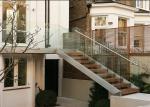Metal Stringer Straight Flight Staircase Solid Oak Stairs Low Maintenance Cost